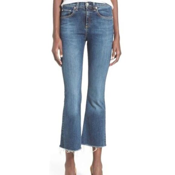 Rag & Bone 10” high rise crop flare jeans size 28 - Picture 11 of 12